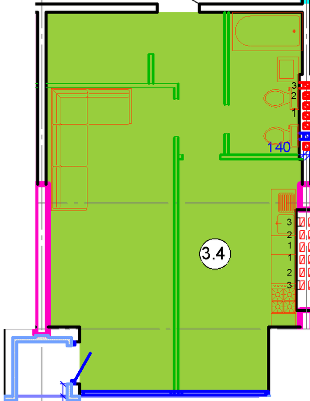 1-комнатная 52.01 м² в ЖК Good House от 19 750 грн/м², Днепр