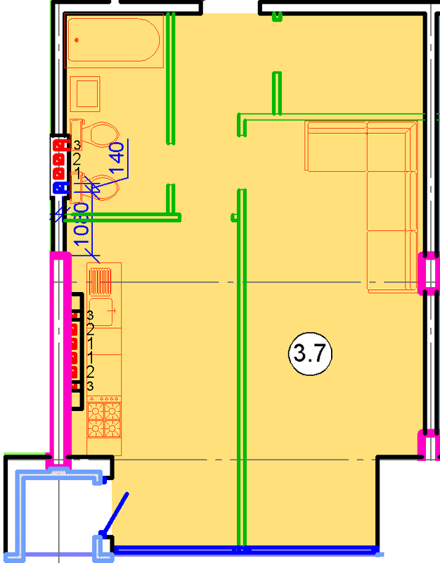 1-комнатная 52.58 м² в ЖК Good House от 19 750 грн/м², Днепр