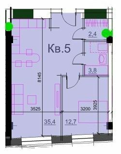 1-комнатная 54.3 м² в ЖК Loft White от 36 050 грн/м², Днепр