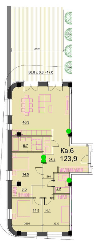 3-кімнатна 140.9 м² в ЖК Loft White від 37 350 грн/м², Дніпро