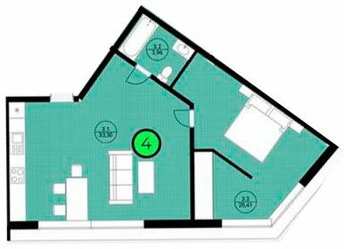 1-комнатная 54.7 м² в ЖК LOFT от 25 350 грн/м², Ужгород