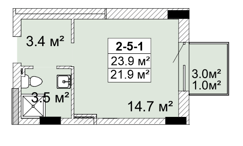 Студія 23.9 м² в ЖК SMART City-2 від 18 900 грн/м², Одеса