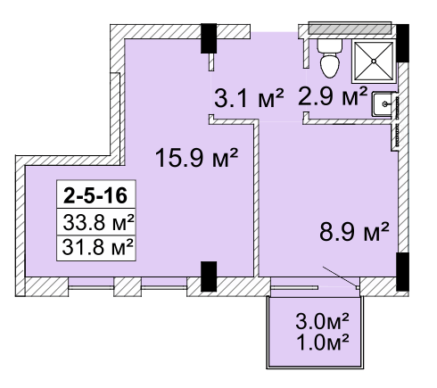 1-комнатная 33.8 м² в ЖК SMART City-2 от 19 150 грн/м², Одесса