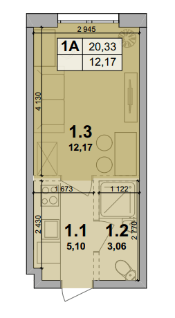 Студия 20.33 м² в ЖК Petrivsky Residence от 16 500 грн/м², с. Святопетровское