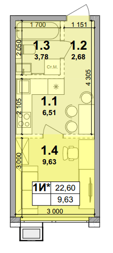 Студия 22.6 м² в ЖК Petrivsky Residence от 29 000 грн/м², с. Святопетровское