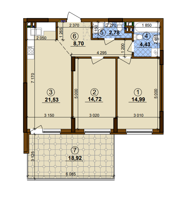 2-комнатная 72.83 м² в ЖК Варшавский-2 от 27 750 грн/м², Киев