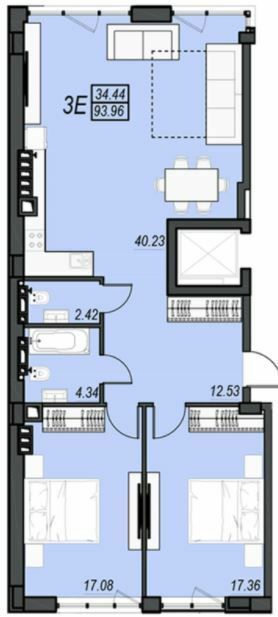 3-комнатная 93.96 м² в ЖК Sunrise City от 23 350 грн/м², г. Черноморск