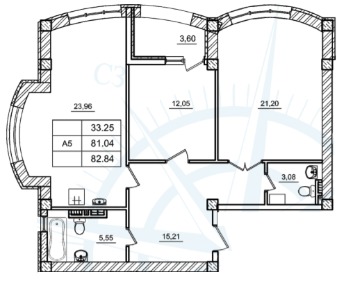 2-комнатная 82.84 м² в ЖК Дом у моря от 18 400 грн/м², г. Южное