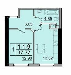 1-кімнатна 37.72 м² в ЖК П'ятдесят дев'ята Перлина від 21 250 грн/м², с. Крижанівка