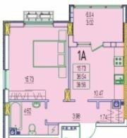 1-кімнатна 39.56 м² в ЖК RosenTal від 17 550 грн/м², с. Лиманка