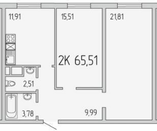 2-кімнатна 65.51 м² в ЖК П'ятдесят сьома Перлина від 24 150 грн/м², Одеса