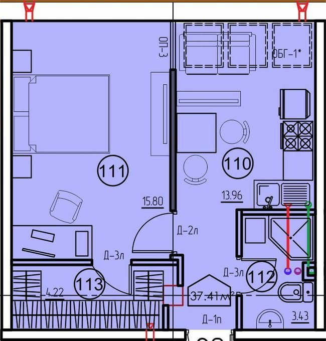 1-комнатная 37.41 м² в ЖК Arcadia Sky от 28 050 грн/м², Одесса