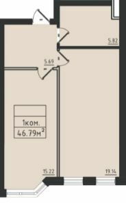 1-кімнатна 46.79 м² в ЖК Avinion від 25 550 грн/м², Одеса