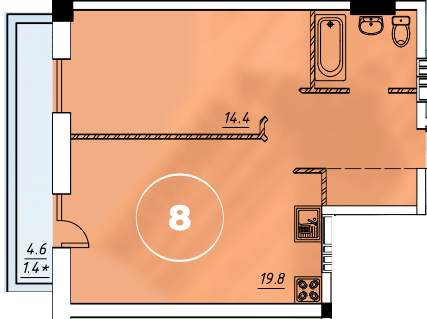 1-кімнатна 43.9 м² в ЖК Via Roma від 20 350 грн/м², Одеса