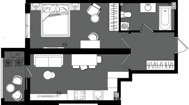 1-комнатная 46.25 м² в ЖК Посейдон от 25 550 грн/м², Одесса