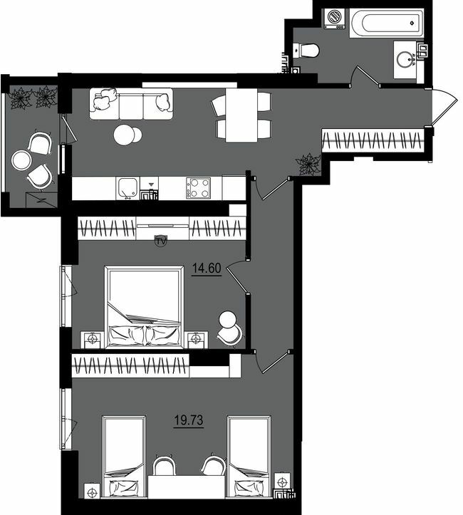 2-кімнатна 68.16 м² в ЖК Посейдон від 25 550 грн/м², Одеса