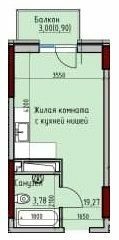 1-комнатная 23.95 м² в ЖК Пространство Eco City (Пространство на Радостной) от 23 000 грн/м², Одесса