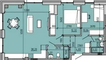 2-кімнатна 71.47 м² в ЖК Простір на 9-й Фонтана від 31 050 грн/м², Одеса