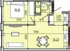 1-кімнатна 40.25 м² в ЖК Простір на 9-й Фонтана від 30 250 грн/м², Одеса