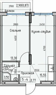1-кімнатна 35.58 м² в ЖК Простір на Донського від 25 550 грн/м², Одеса