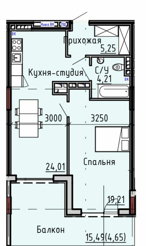 1-кімнатна 58.2 м² в ЖК Пространство на Маячном від 32 600 грн/м², Одеса