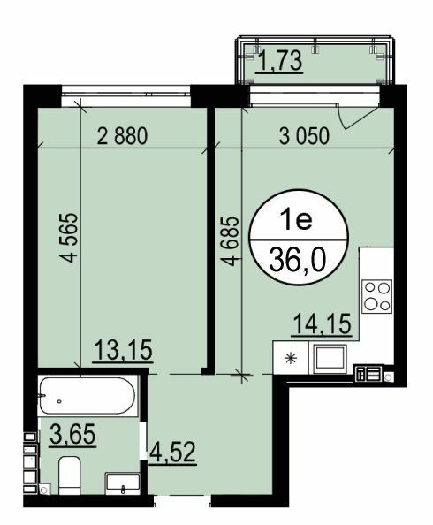 1-кімнатна 36 м² в ЖК Грінвуд 2 від 16 800 грн/м², смт Брюховичі