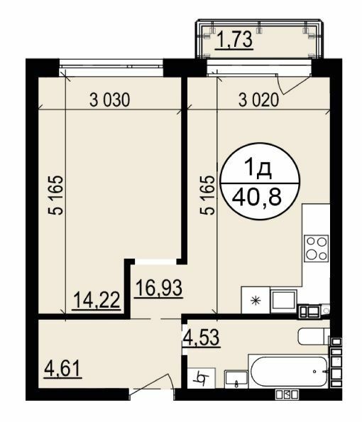 1-кімнатна 40.8 м² в ЖК Грінвуд 2 від 19 550 грн/м², смт Брюховичі