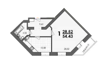 1-кімнатна 54.43 м² в ЖК на вул. 50-річчя УПА, 10В від 19 000 грн/м², м. Моршин