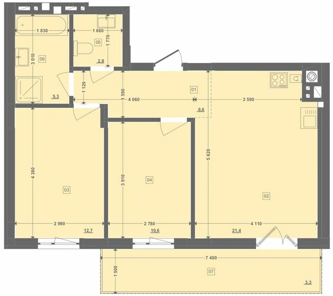 2-комнатная 62.67 м² в ЖК Этно Дом от 19 000 грн/м², с. Горишний