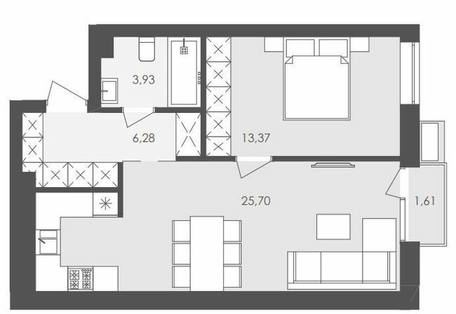 1-комнатная 49.76 м² в ЖК Avalon Yard от 29 500 грн/м², Львов