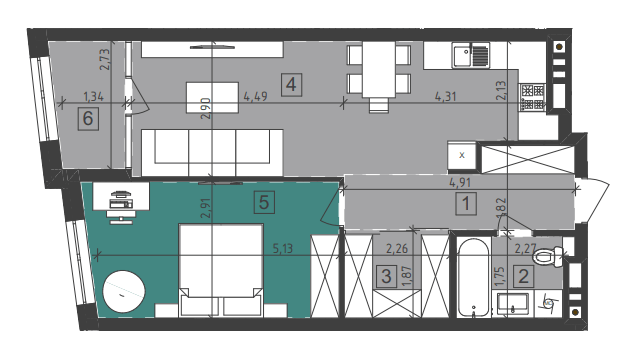 1-комнатная 58.3 м² в ЖК Парус City от 29 000 грн/м², Львов