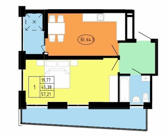 1-кімнатна 57.21 м² в ЖК вул. Замарстинівська, 134А від 25 750 грн/м², Львів