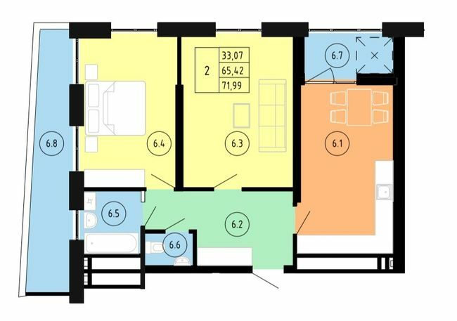 2-комнатная 71.99 м² в ЖК ул. Замарстыновская, 134А от 25 650 грн/м², Львов