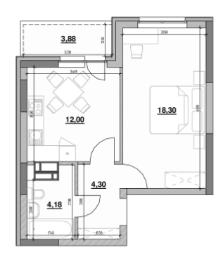 1-кімнатна 42.66 м² в ЖК OK`LAND від 39 209 грн/м², Київ