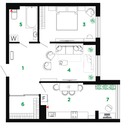 2-комнатная 65 м² в ЖК Comfort Park от 24 000 грн/м², Ивано-Франковск