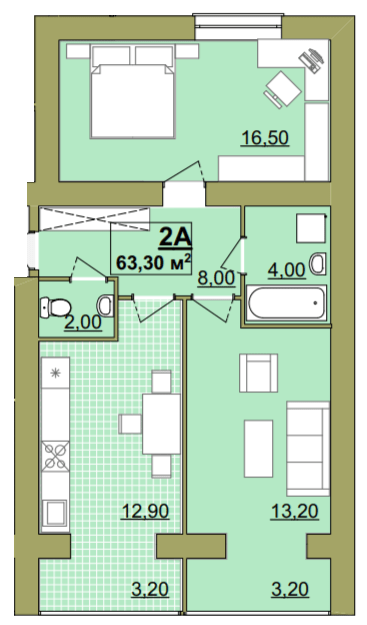 2-комнатная 63.3 м² в ЖК Городок Центральный от 14 000 грн/м², Ивано-Франковск