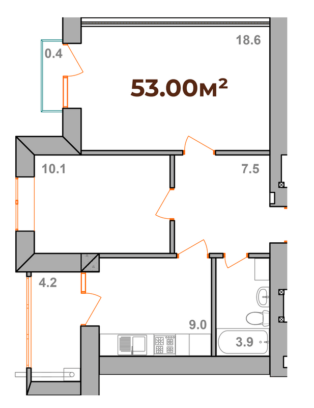 2-комнатная 53 м² в ЖК Опрышевская Слобода от 13 050 грн/м², Ивано-Франковск