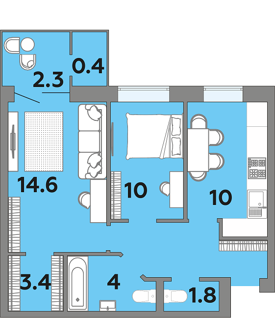 2-комнатная 55.9 м² в ЖК Яровица от 19 450 грн/м², Луцк