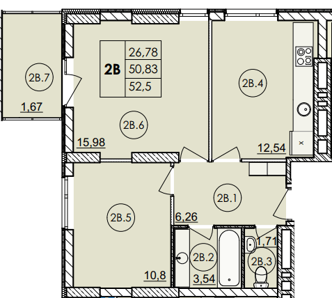 2-кімнатна 52.5 м² в ЖК Дім на Янгеля від 23 400 грн/м², Вінниця