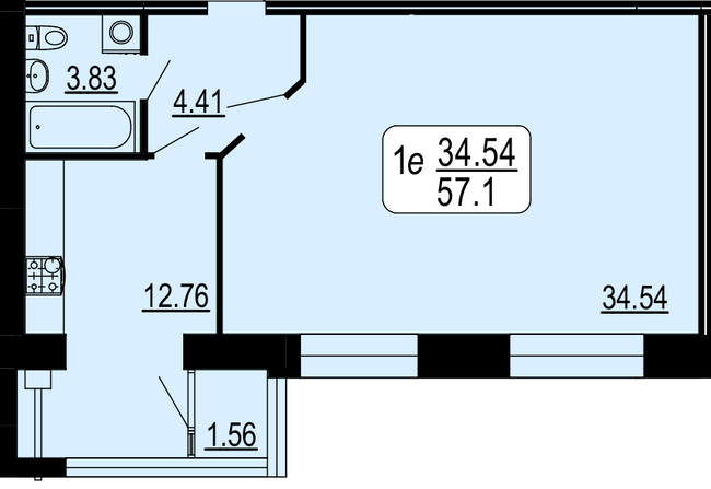 1-кімнатна 57.1 м² в ЖК Сімейний комфорт від 15 300 грн/м², Вінниця