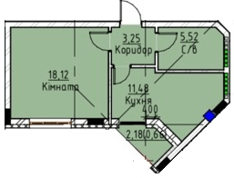 1-комнатная 39.03 м² в ЖК Графит от 16 000 грн/м², Ужгород