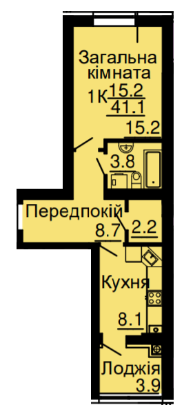 1-кімнатна 41.1 м² в ЖК Львівський затишок (Львівський маєток) від 21 600 грн/м², с. Софіївська Борщагівка