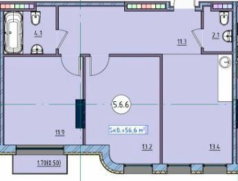 2-кімнатна 56.6 м² в ЖК Простір біля Стамбульського парка від 44 150 грн/м², Одеса