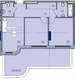 2-комнатная 60.6 м² в ЖК Пространство у Стамбульского парка от 44 150 грн/м², Одесса