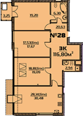 3-комнатная 116.8 м² в ЖК Бородино от 23 100 грн/м², Запорожье