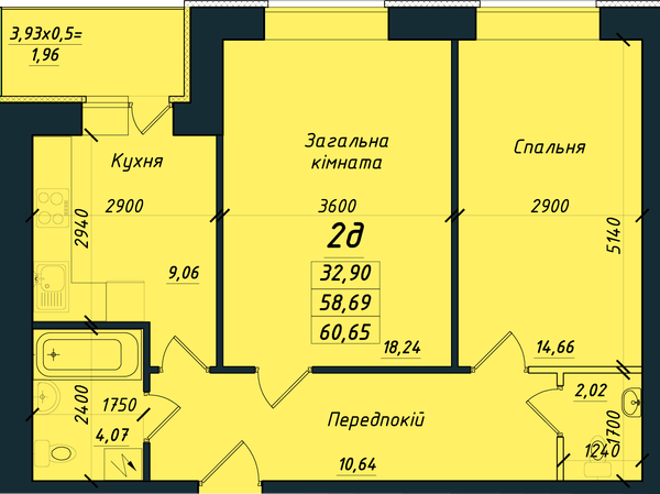 2-кімнатна 60.65 м² в ЖК на вул. Никитченко, 3 від 17 100 грн/м², Полтава