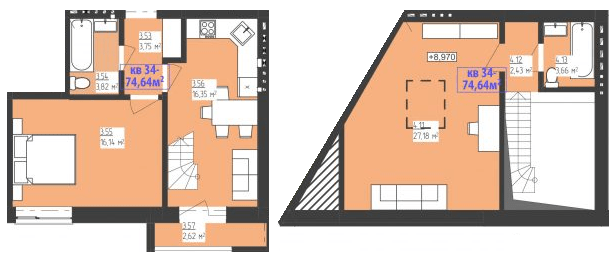 Дворівнева 74.64 м² в КБ FAMILIYA від забудовника, Рівне