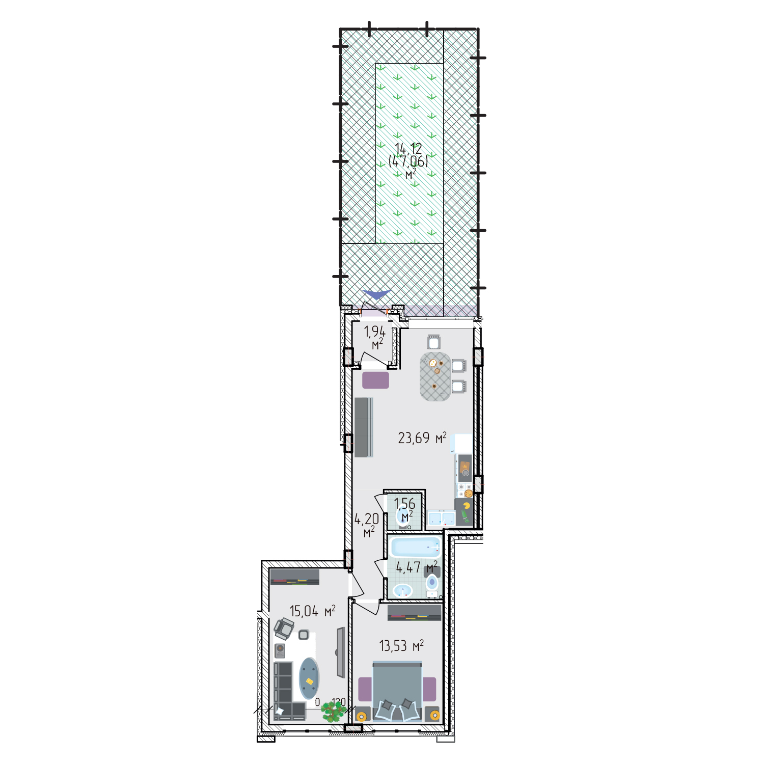 3-кімнатна 78.55 м² в ЖК Лавандовий від 31 625 грн/м², м. Бровари