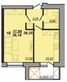 1-кімнатна 36.18 м² в ЖК Березовиця від 13 800 грн/м², смт Велика Березовиця