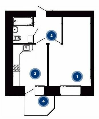 1-комнатная 42.58 м² в ЖК на вул. Київська / вул. Тарнавського от 18 200 грн/м², Тернополь